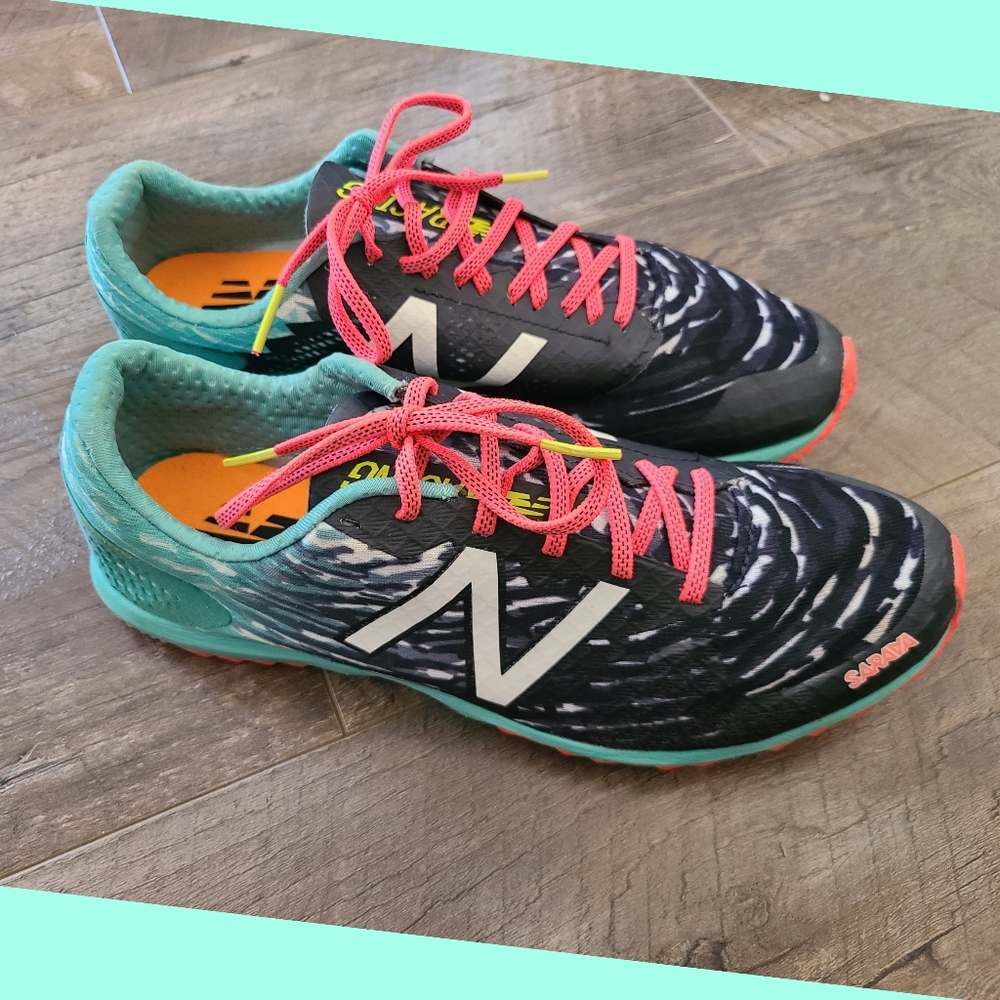 New Balance WXCS900A Women's Black Teal Pink Distance Spikes Running Shoes
